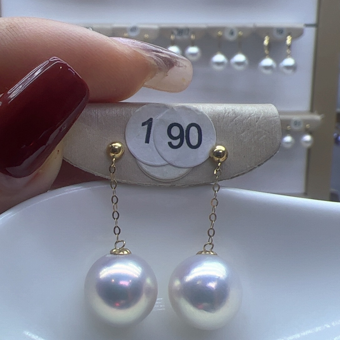淡水珍珠耳饰18K金镶嵌