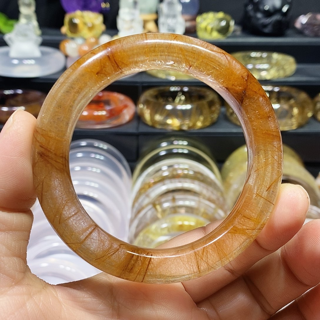 水晶未镶嵌手镯天然发晶手镯57圈口