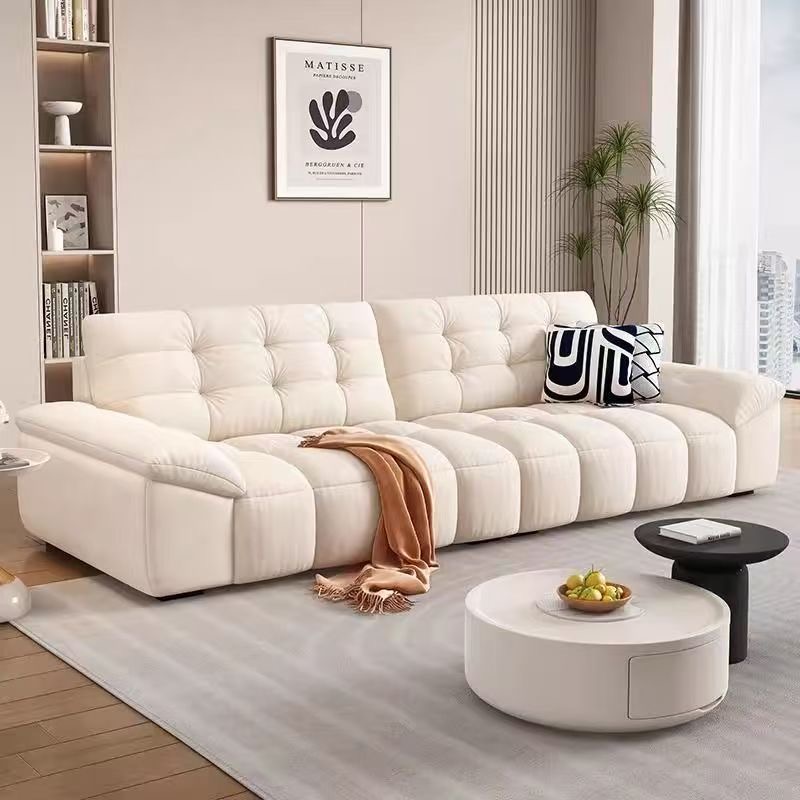 雪尼尔泡芙奶油风云朵沙发现代简约大小户型客厅沙发高靠背免打理