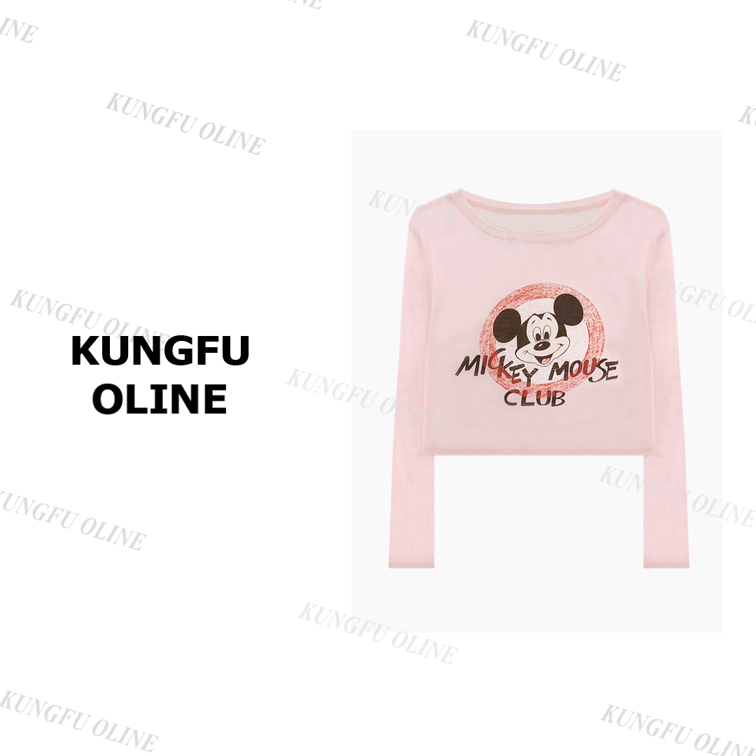 【杨咩咩】米奇防晒CT9529夏季薄款t恤2025印花休闲打底衫上衣女