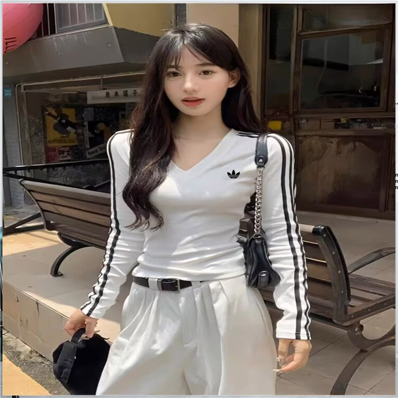 【奥莱撤柜清仓】V领气质长袖打底衫女生