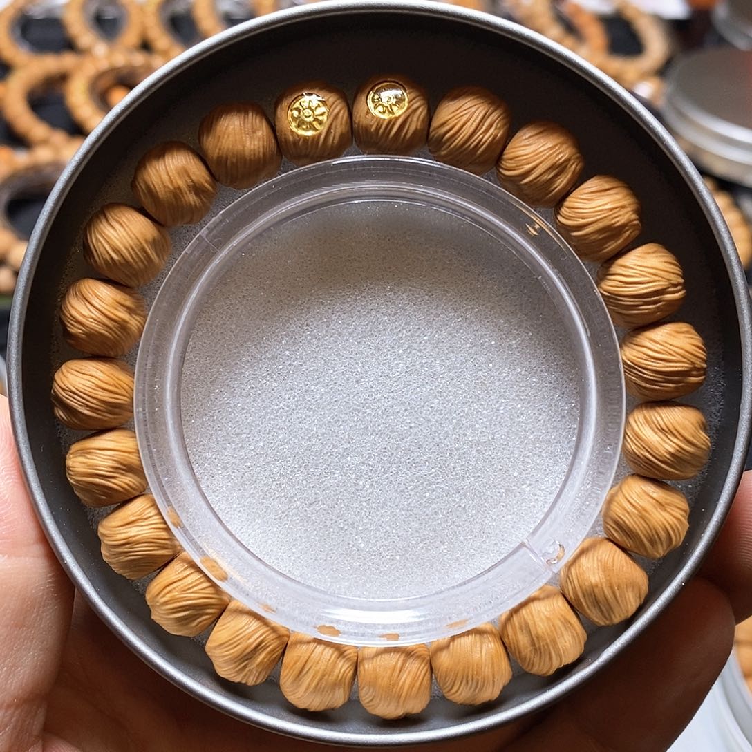 猴头核桃手串双18k金标鬼印无相尺寸10-11全品91号