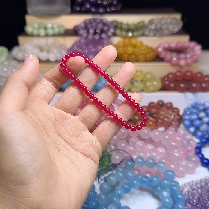 水晶未镶嵌手链红宝石红刚玉卡4