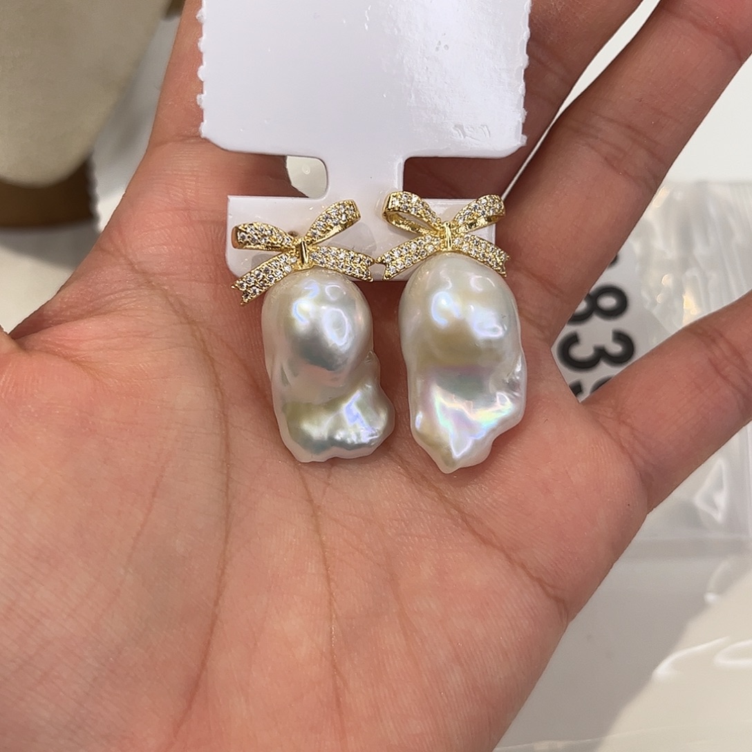 耳饰合金淡水珍珠