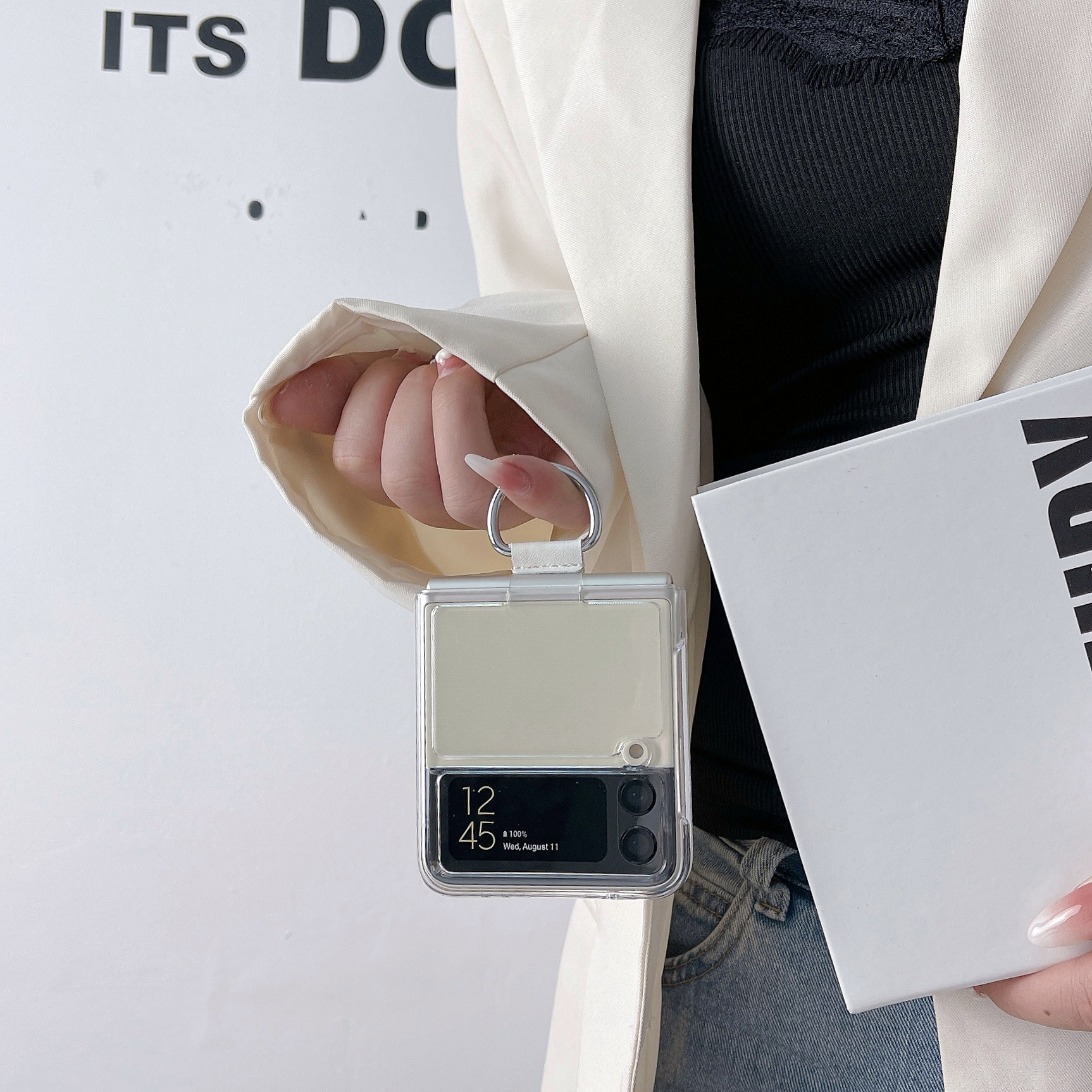 适用三星zflip4手机壳flip5新款w23flip超薄全包透明Flip6折叠保