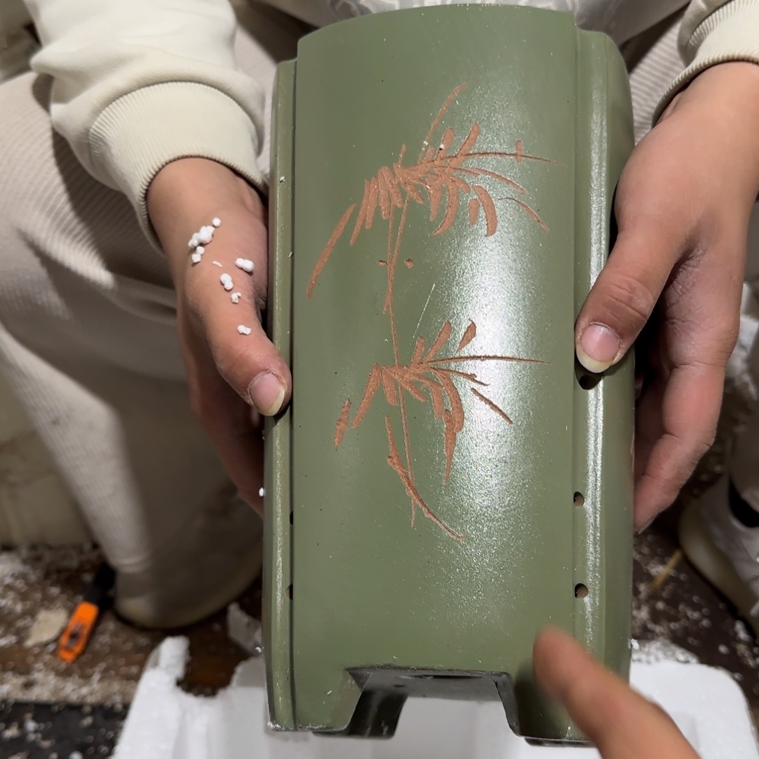 紫砂花盆口径15.25好