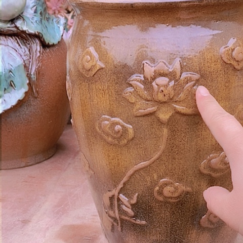 紫砂花盆楼20高度30复古