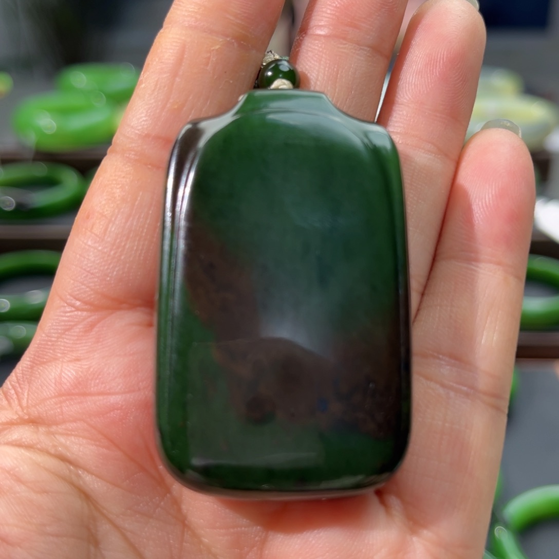 和田玉（碧玉）吊坠(不含链)未镶嵌