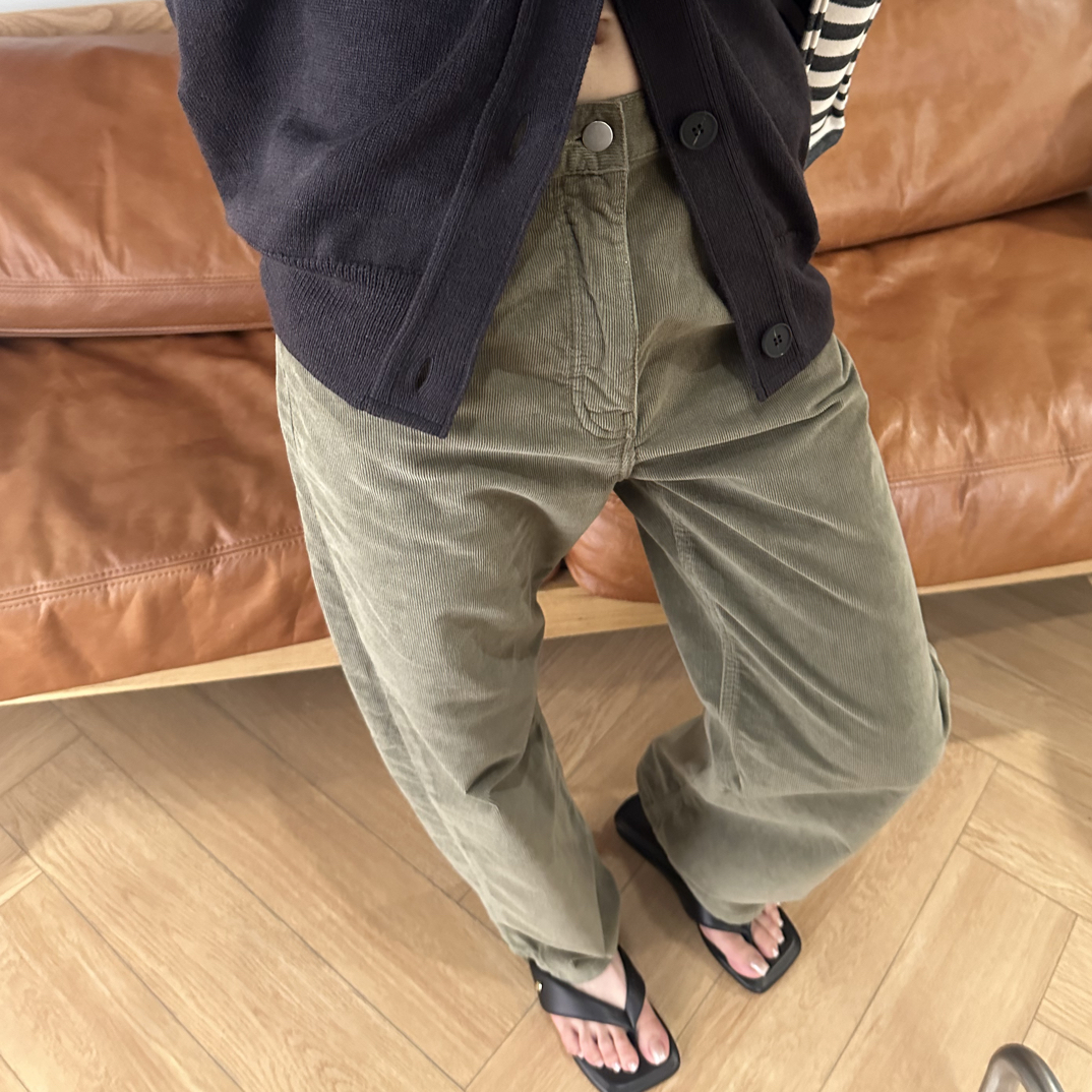 25早秋（伦敦）STUDIONICHOLSON设计师品牌卡其色灯芯绒休闲长裤