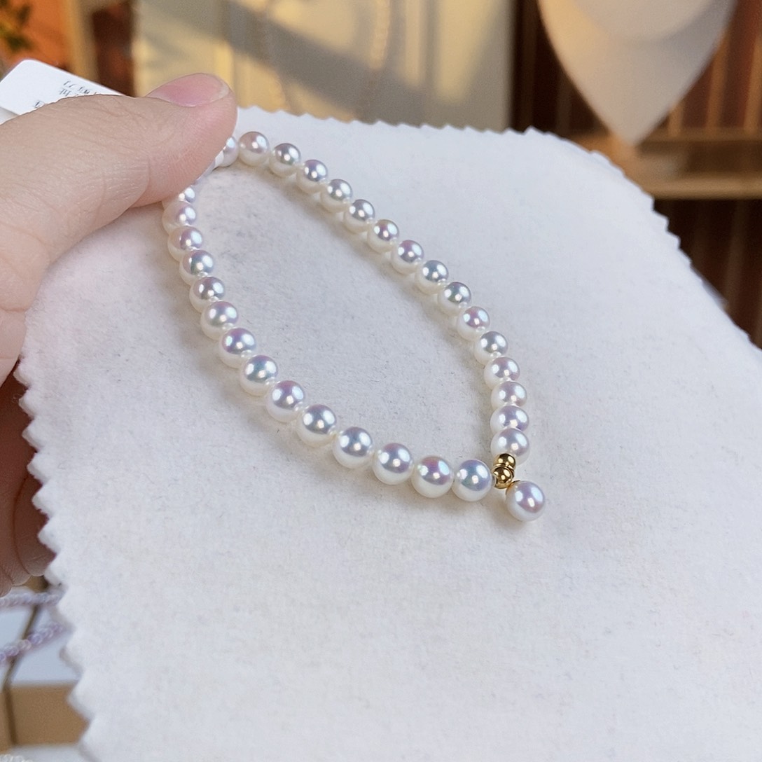 淡水珍珠手绳18K金镶嵌