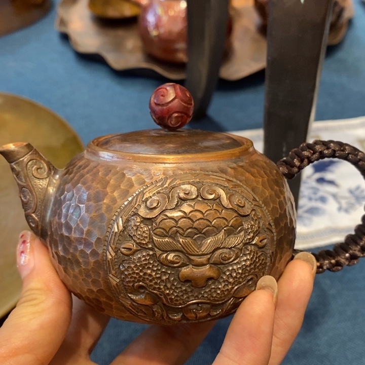 紫铜兽口泡茶壶冲之雅器