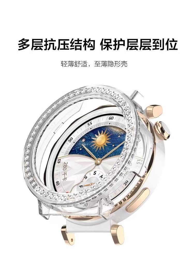 适用于华为手表gt5pro保护壳镶钻镂空保护套watch42/41mm表壳