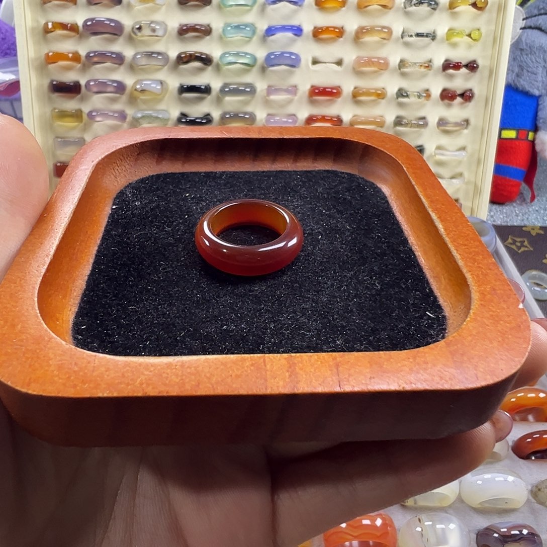 温***困玛瑙/玉髓未镶嵌戒指A6不退换17.3港15