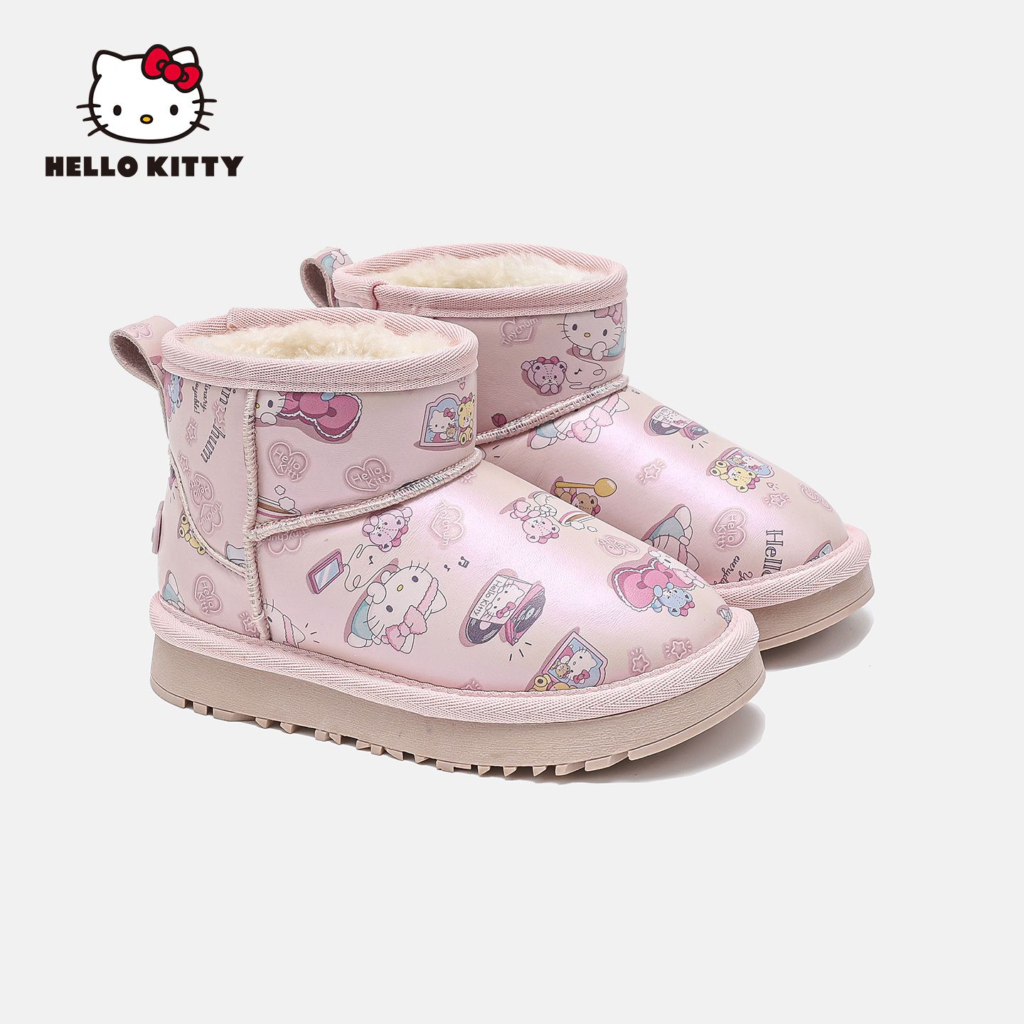 HelloKitty凯蒂猫儿童雪地靴冬季新款加绒加厚童鞋防水防滑女童靴