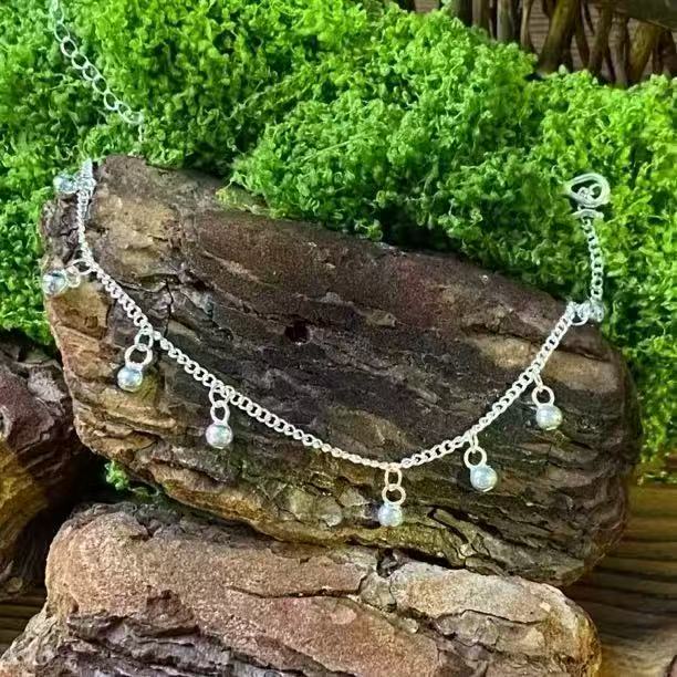 苗江月 足银脚链 时尚脚链素款女款