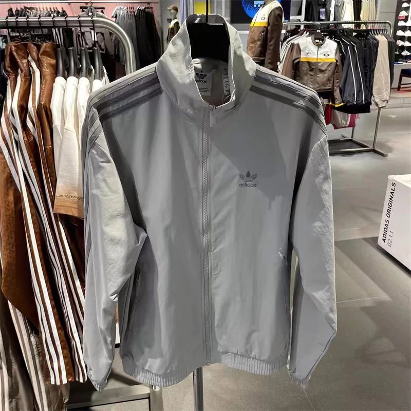 男女春秋季刺绣休闲宽松立领情侣夹克运动外套-2466