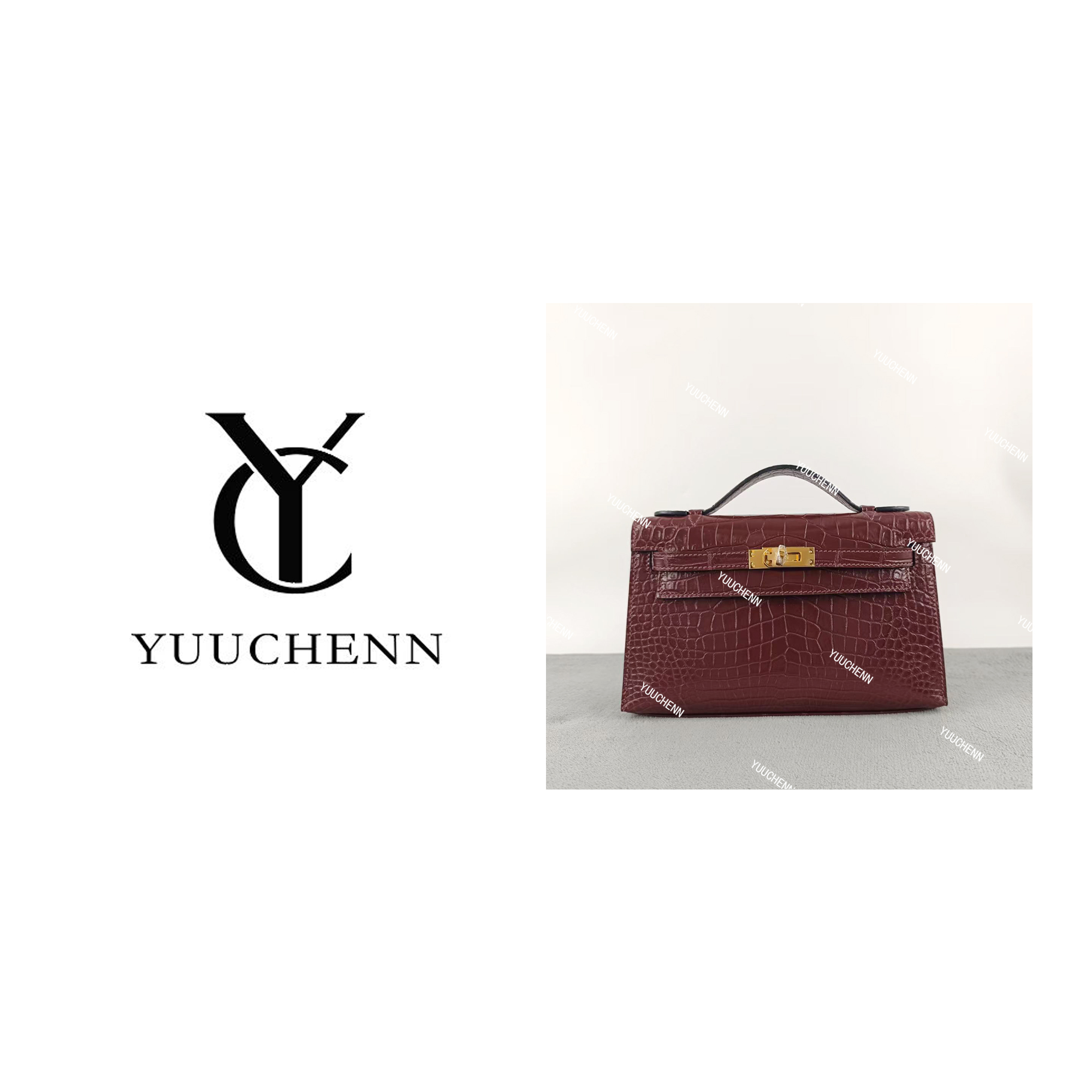 YUUCHENN【手工定制】22cm原创设计高定真皮包 HH4851