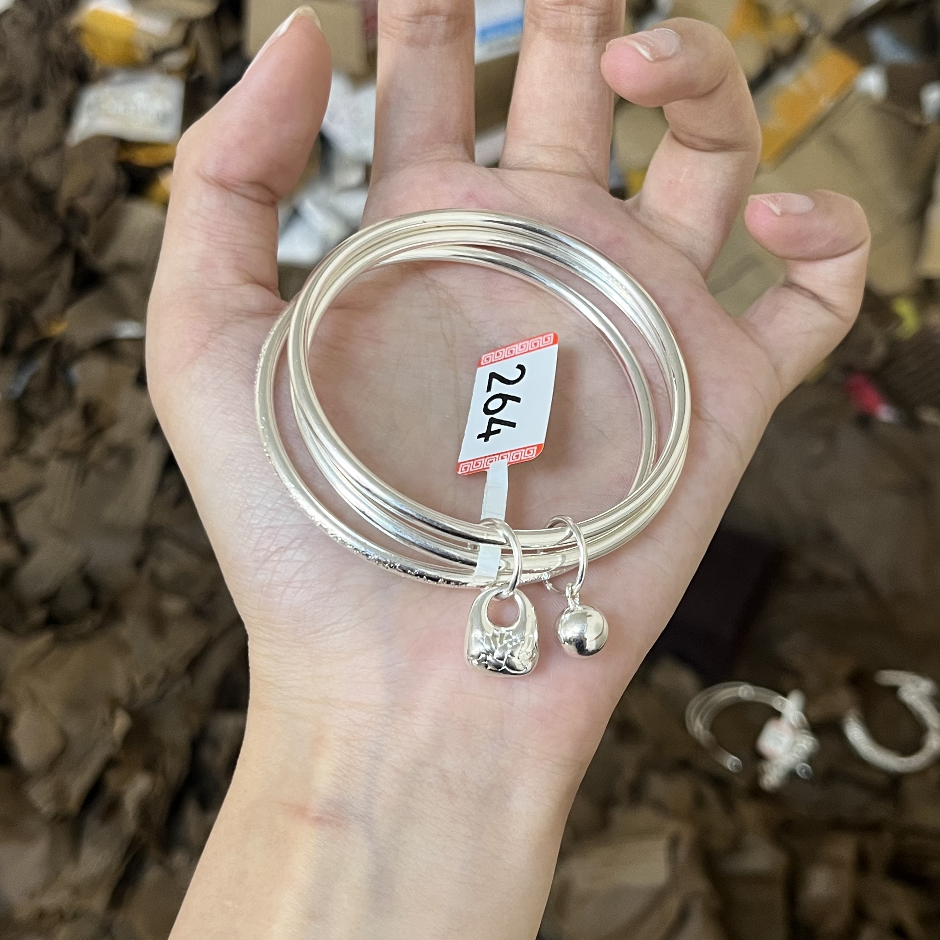 精品银手镯（无礼盒）S264