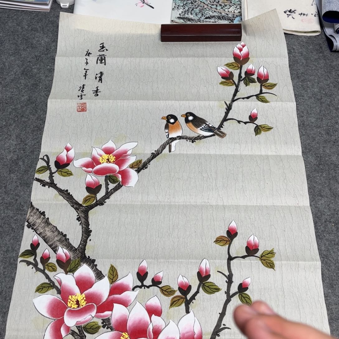 国画12.12纯手绘无边框作品