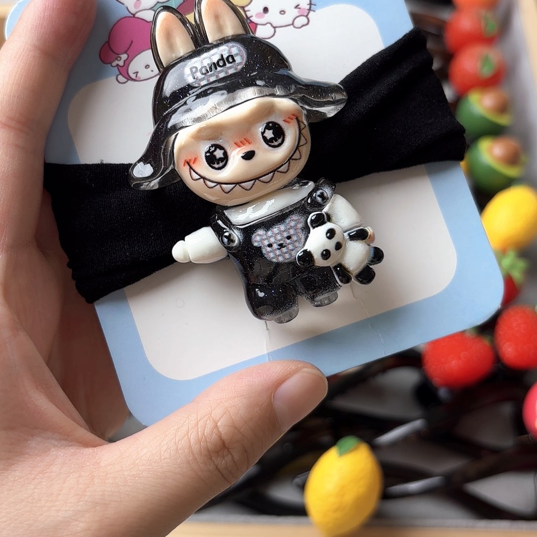 布艺铁合金黑色夜光布布发圈