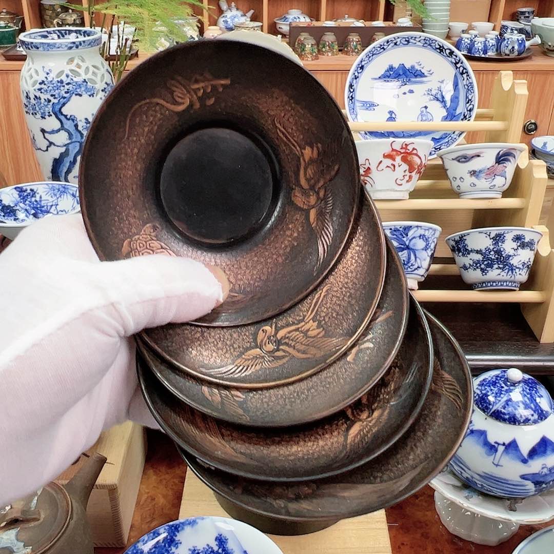 柴窑茶具茶壶茶杯托五片