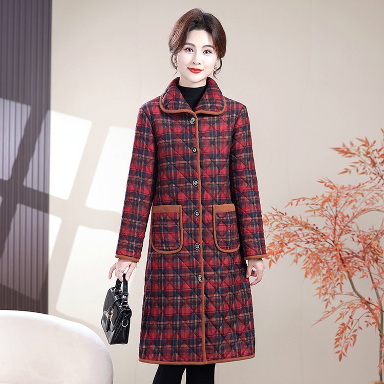 中老年女装时尚宽松中老年棉衣洋气女装妈妈装冬季新款气质加绒