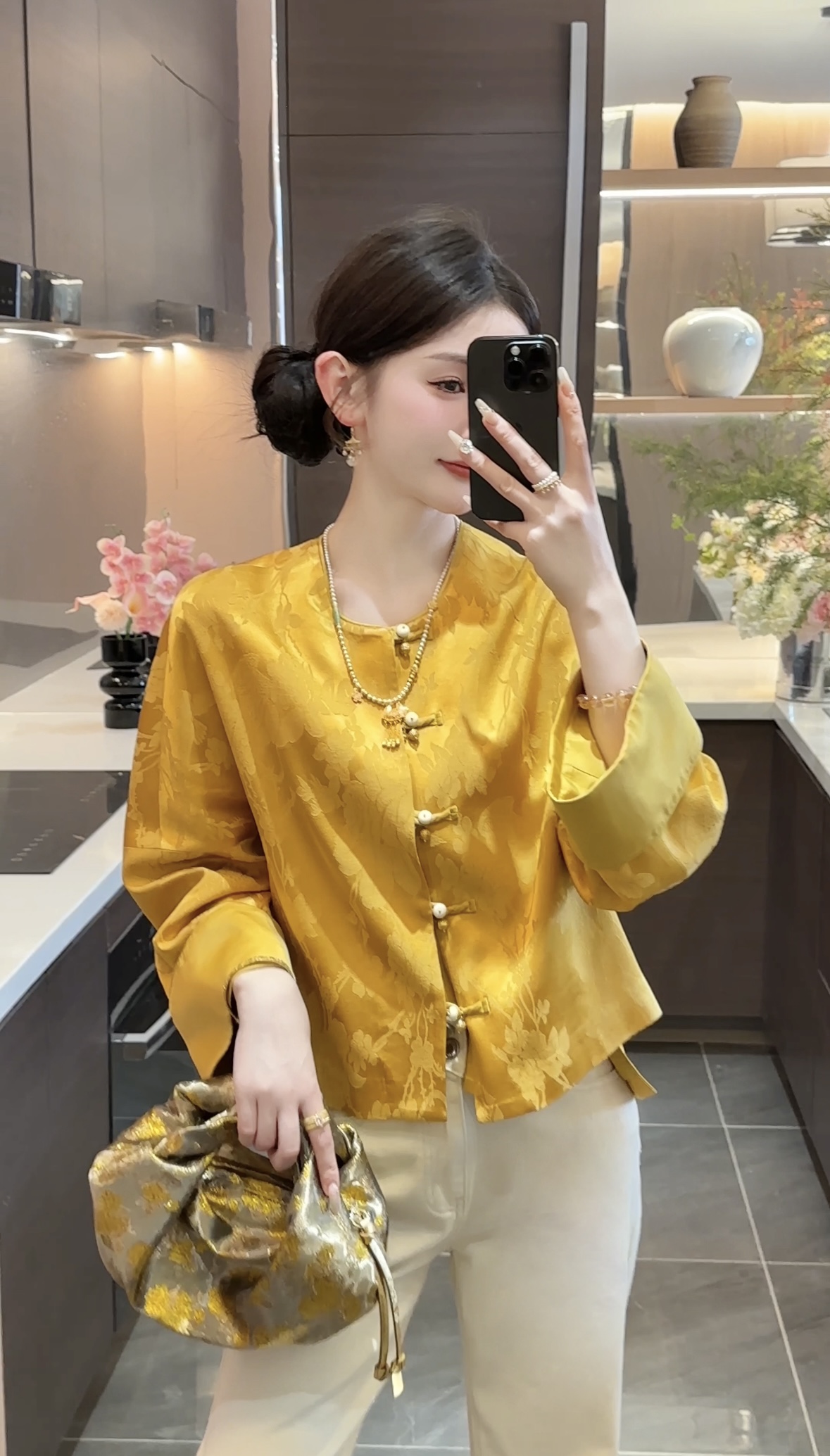 【周粥】【玉玺】2025新中式暗纹提花断面气质外套预JJD4WT0051