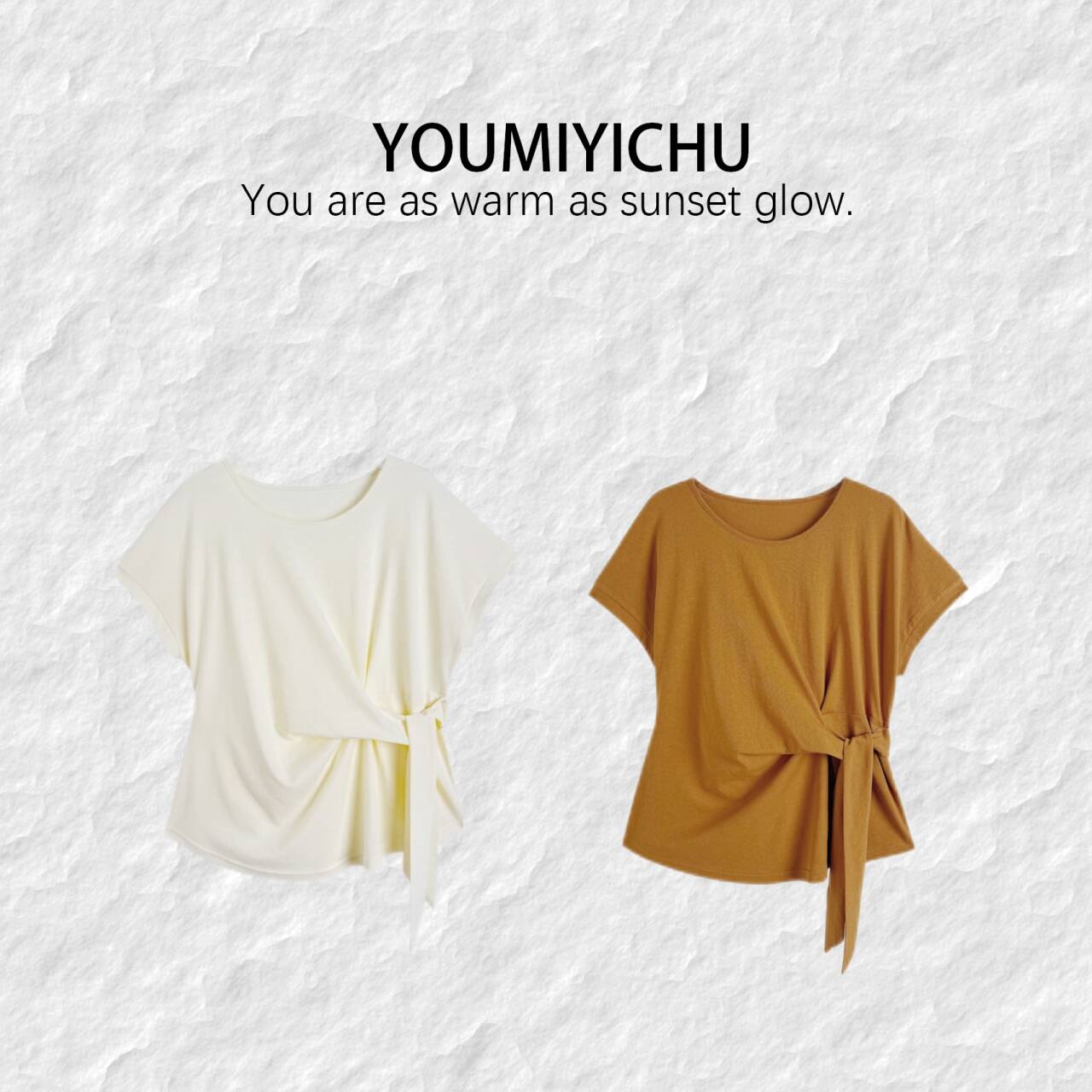 Y.M | 扭结艺术 高级设计感不对称打褶精致感短袖T恤6681