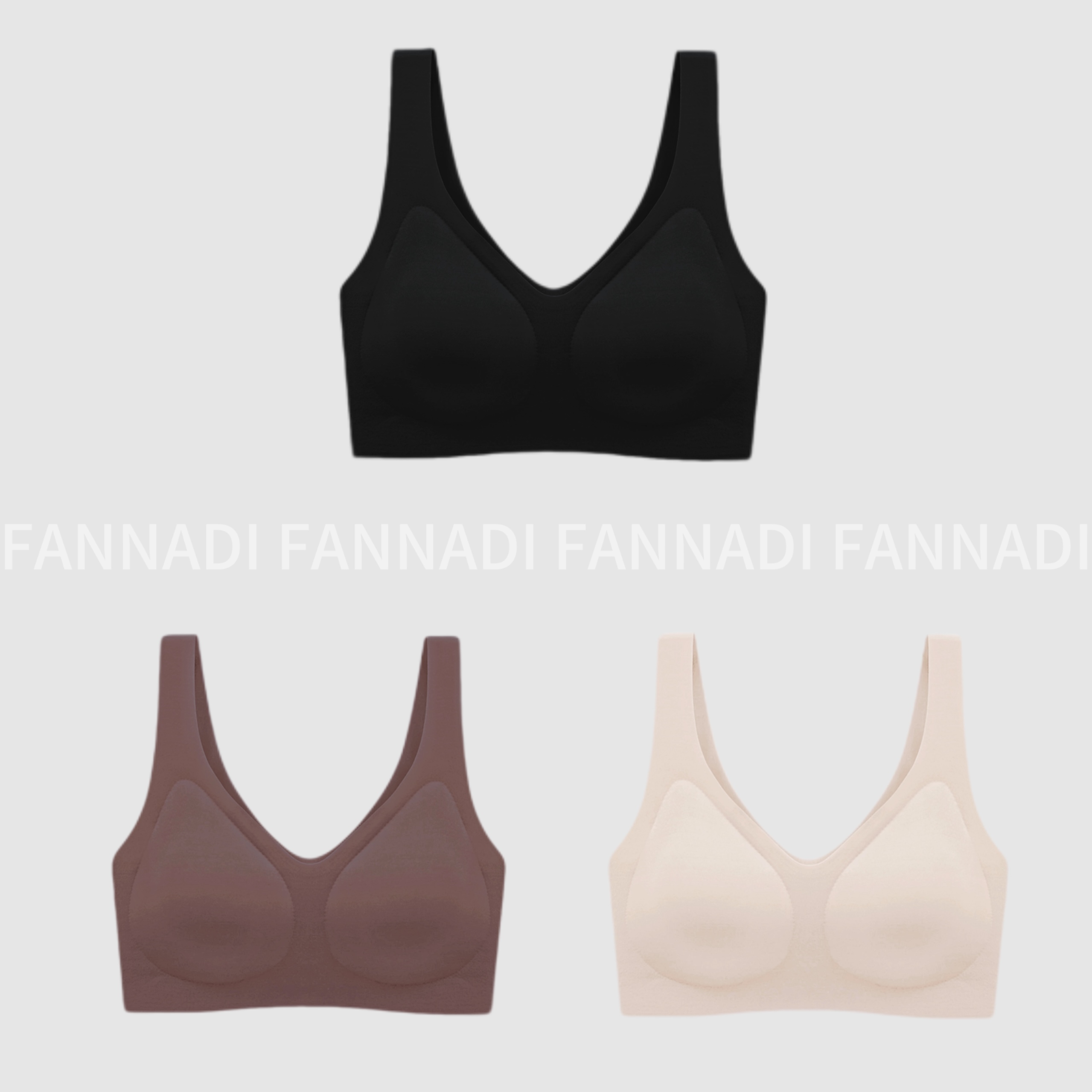 SOSE【琥珀流光粉底液内衣】V领裸感一片式舒适无痕打底背心 23098