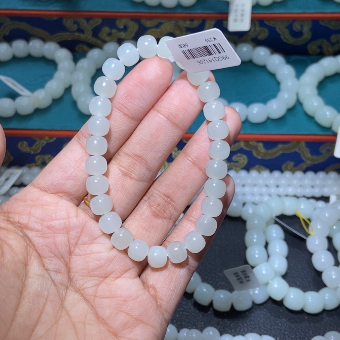 和田玉未镶嵌手串8m老型