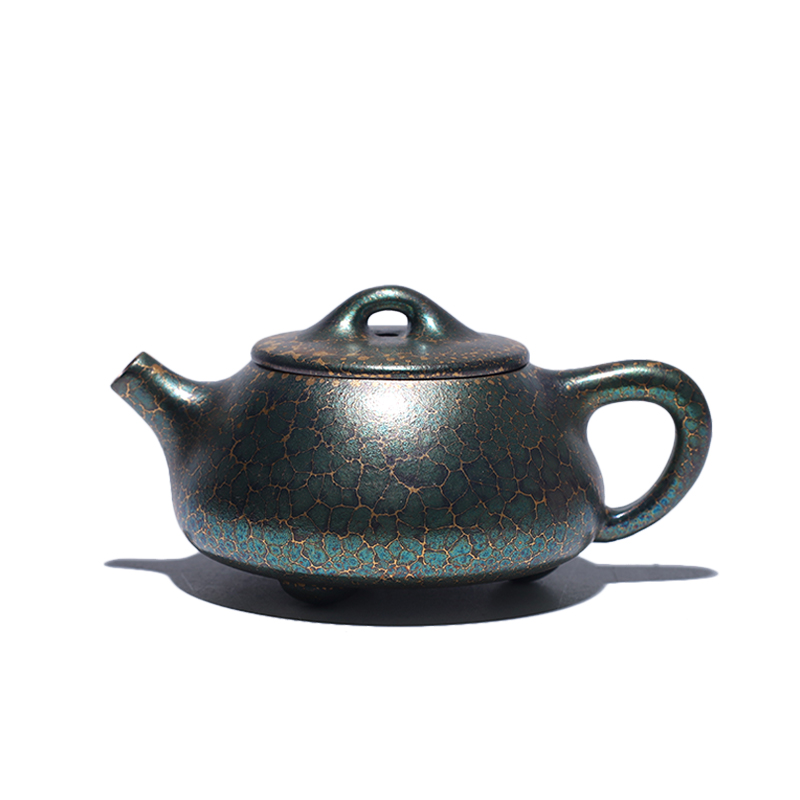 DJY8288[学茶严选]小满瓢（彩金柴烧）庄勤英80ml紫砂壶