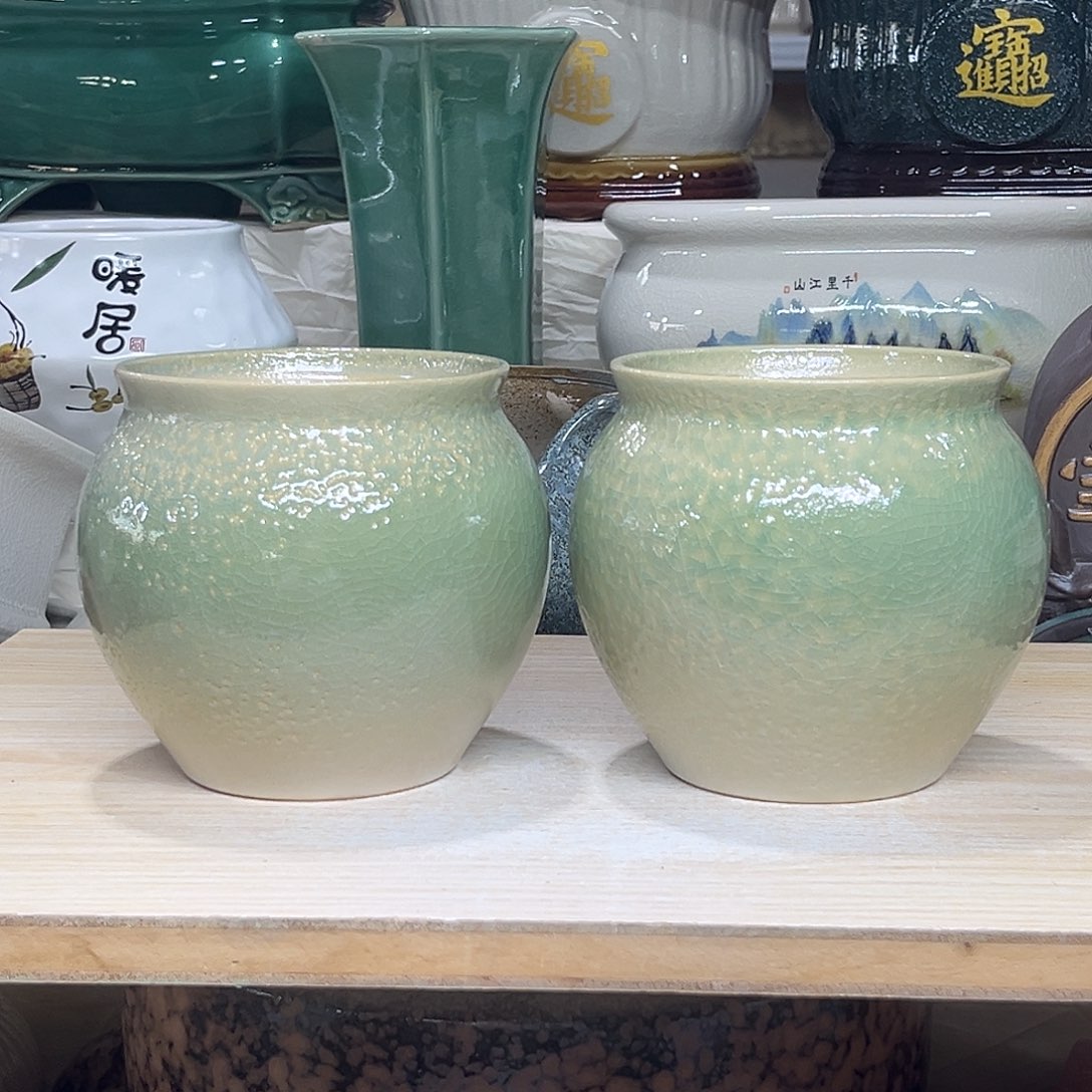 陶瓷绿植多肉微瑕花盆口径11*12打孔