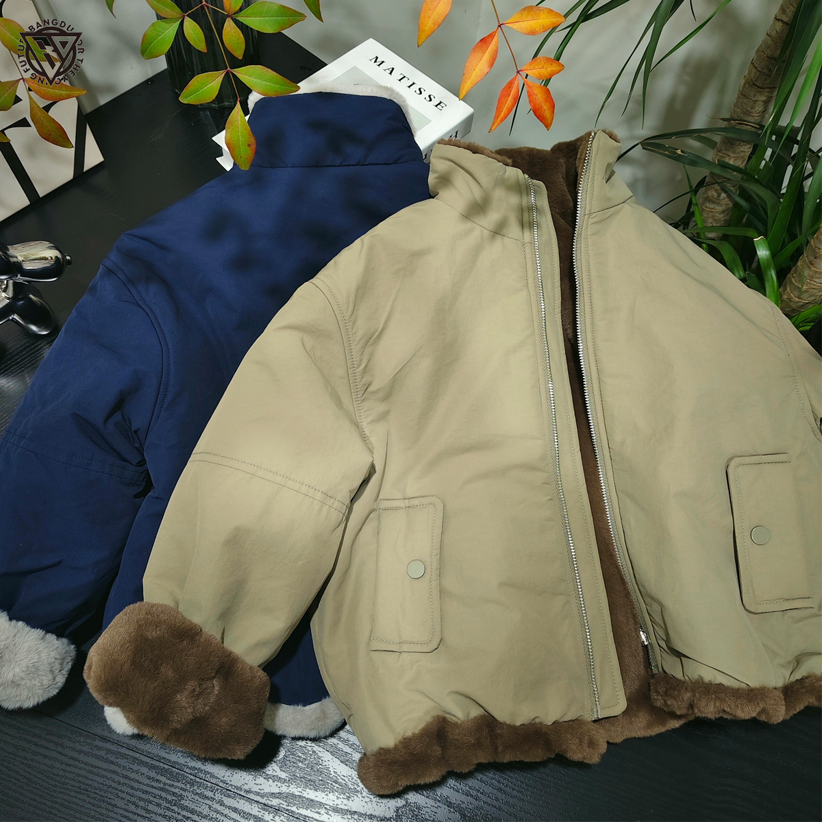 【棒嘟优优】两面穿儿童韩系加绒加厚毛毛外套男童女童2025冬季152