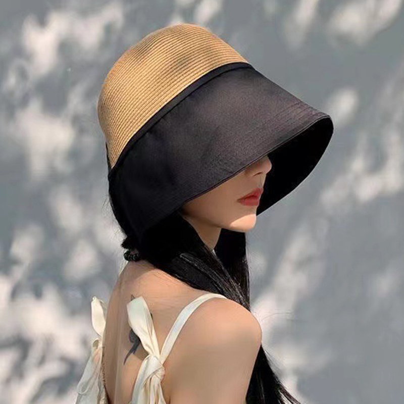 2025新款大檐水桶帽子女夏季遮脸防晒帽防紫外线渔夫帽出游遮阳