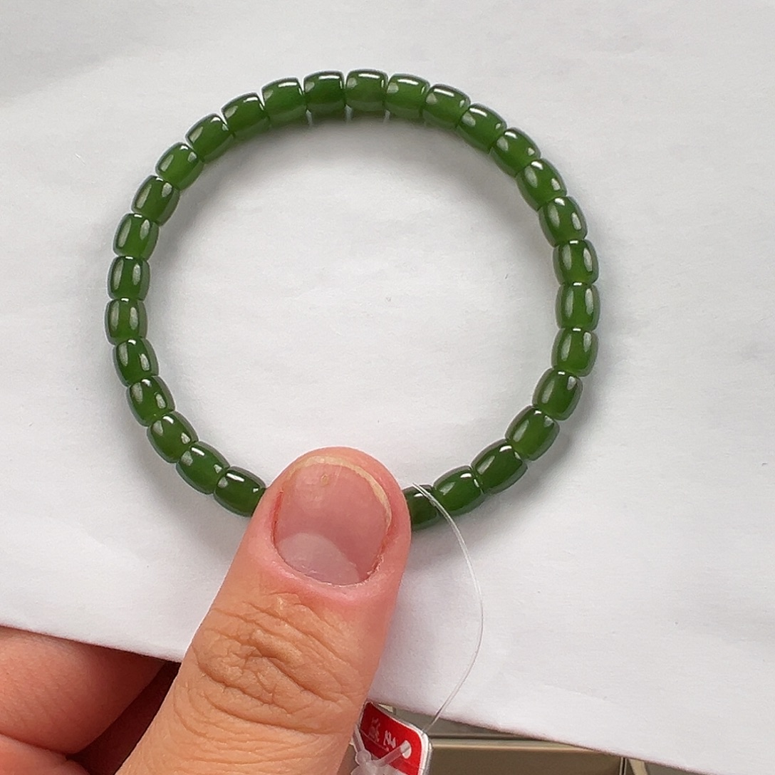 和田玉未镶嵌手链卡6mm