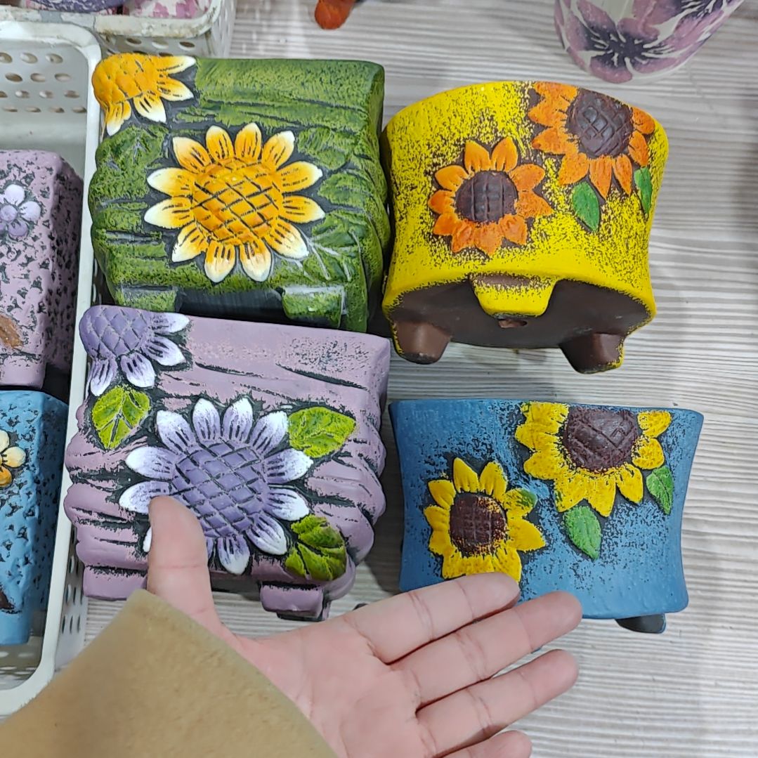 红陶吸水透气的白陶花盆凑满12发货