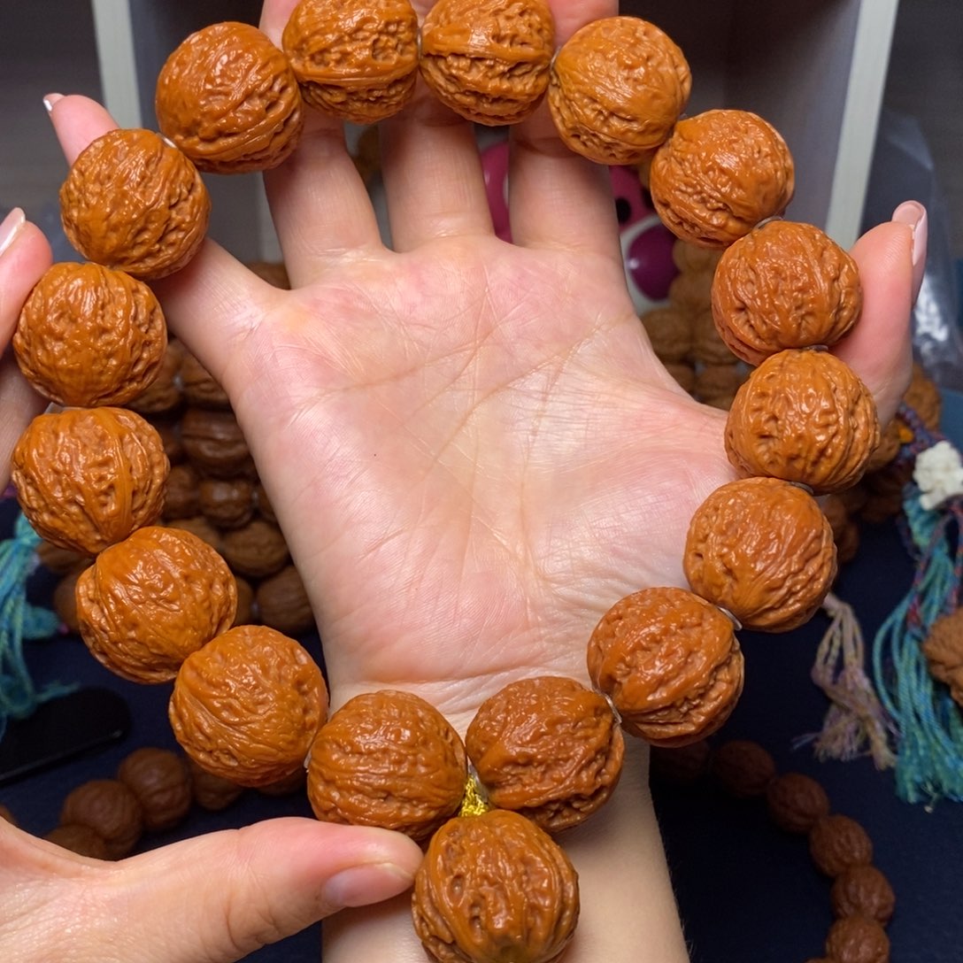 文玩核桃手串25荔枝纹元宝