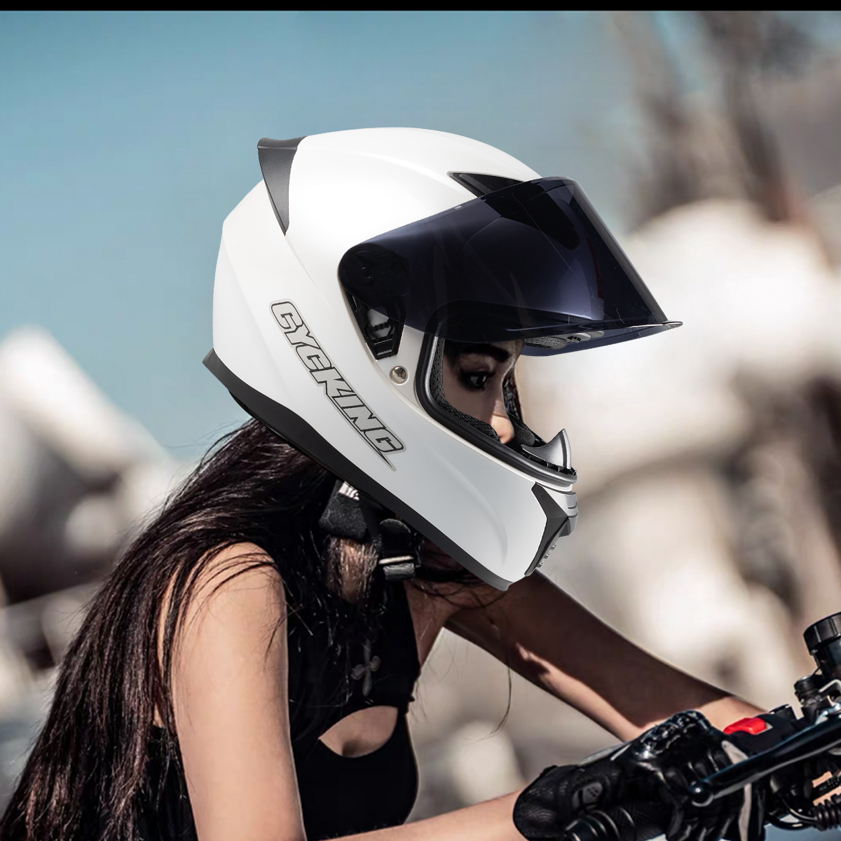 CYCK【套餐赠蓝牙】摩托车头盔全盔25款3CA标巡航仿赛骑行