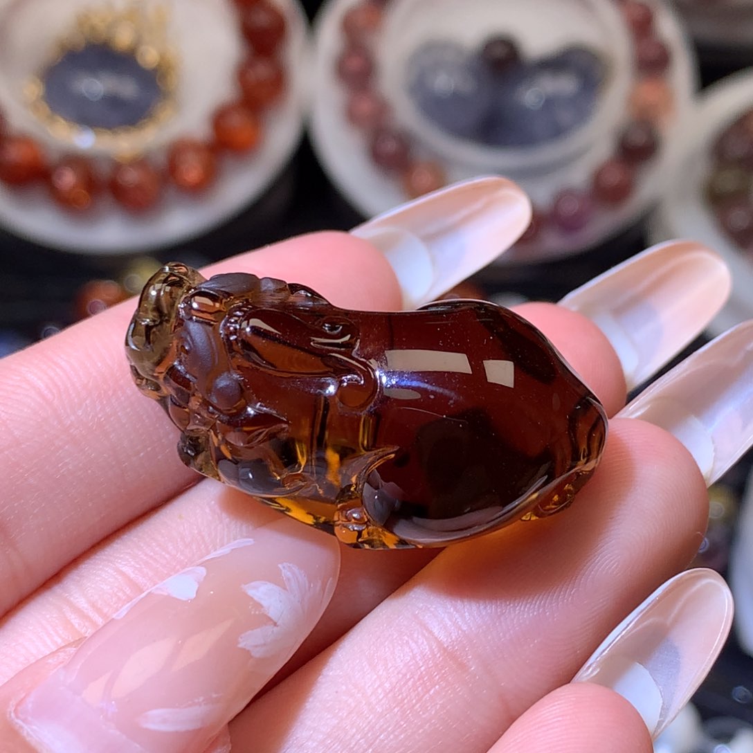 黄水晶貔恘吊坠未镶嵌水晶