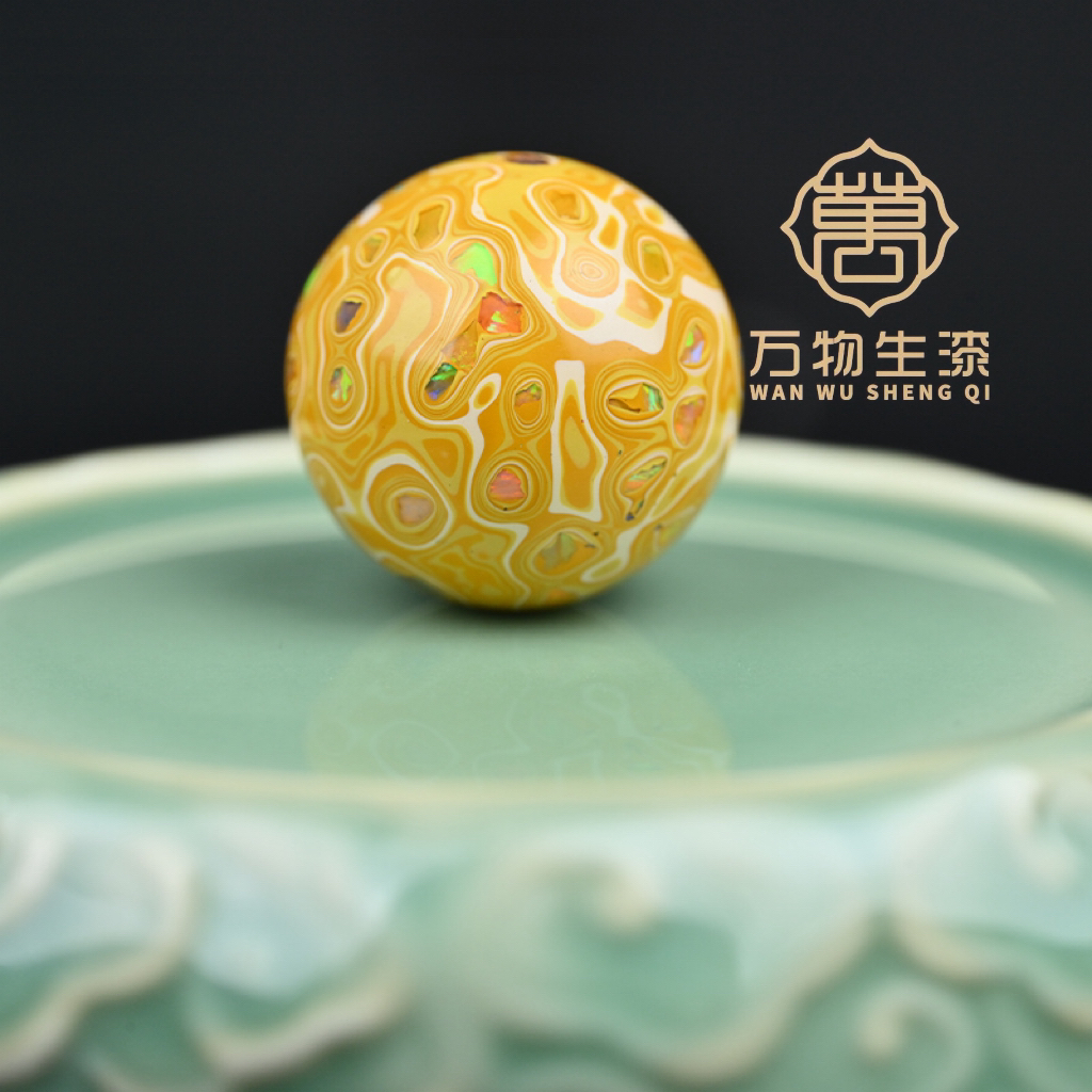 万物生漆 大漆非遗传承 规格20mm千层单珠 （纯手工会偏大）DIY配饰