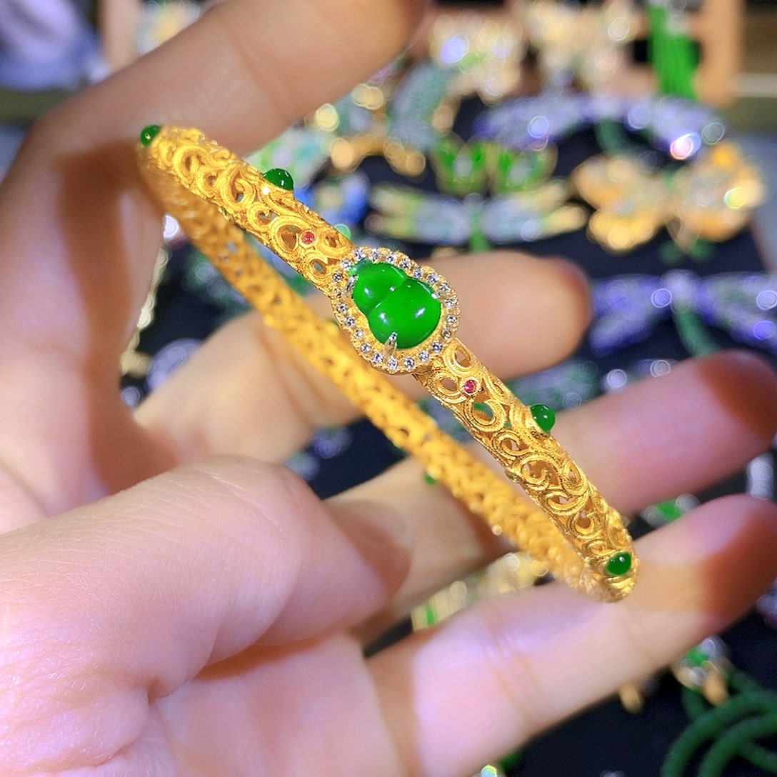 吊坠(不含链)银S925镶嵌翡翠