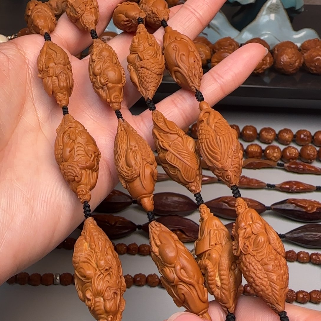 橄榄核手串/手链骑兽十八罗汉长串