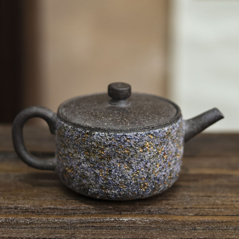 【九姐爱喝茶】高越纯手工日式岩矿茶壶蓝金汉瓦壶（高越S0103）