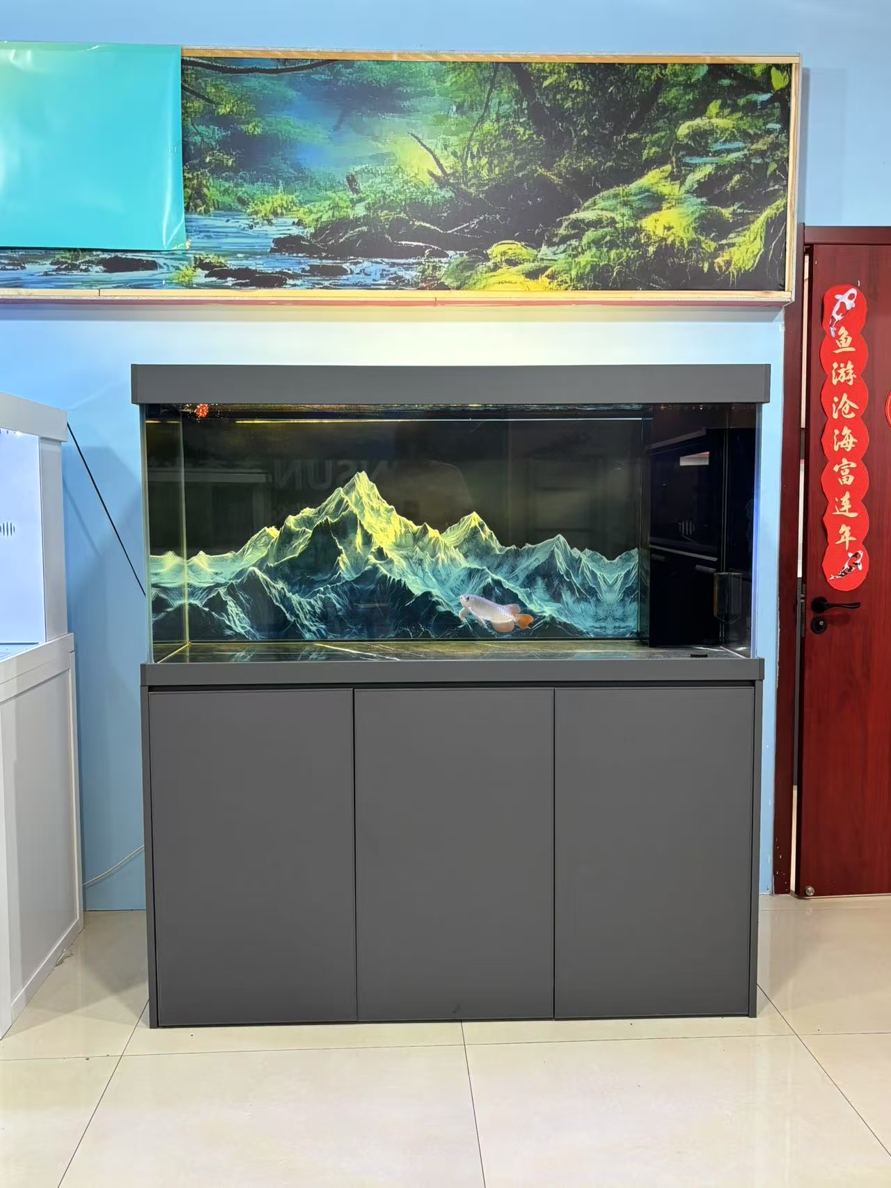 定金！创静鱼缸超白龙鱼缸水草埃及缸直角溢流超级沉淀仓鱼缸