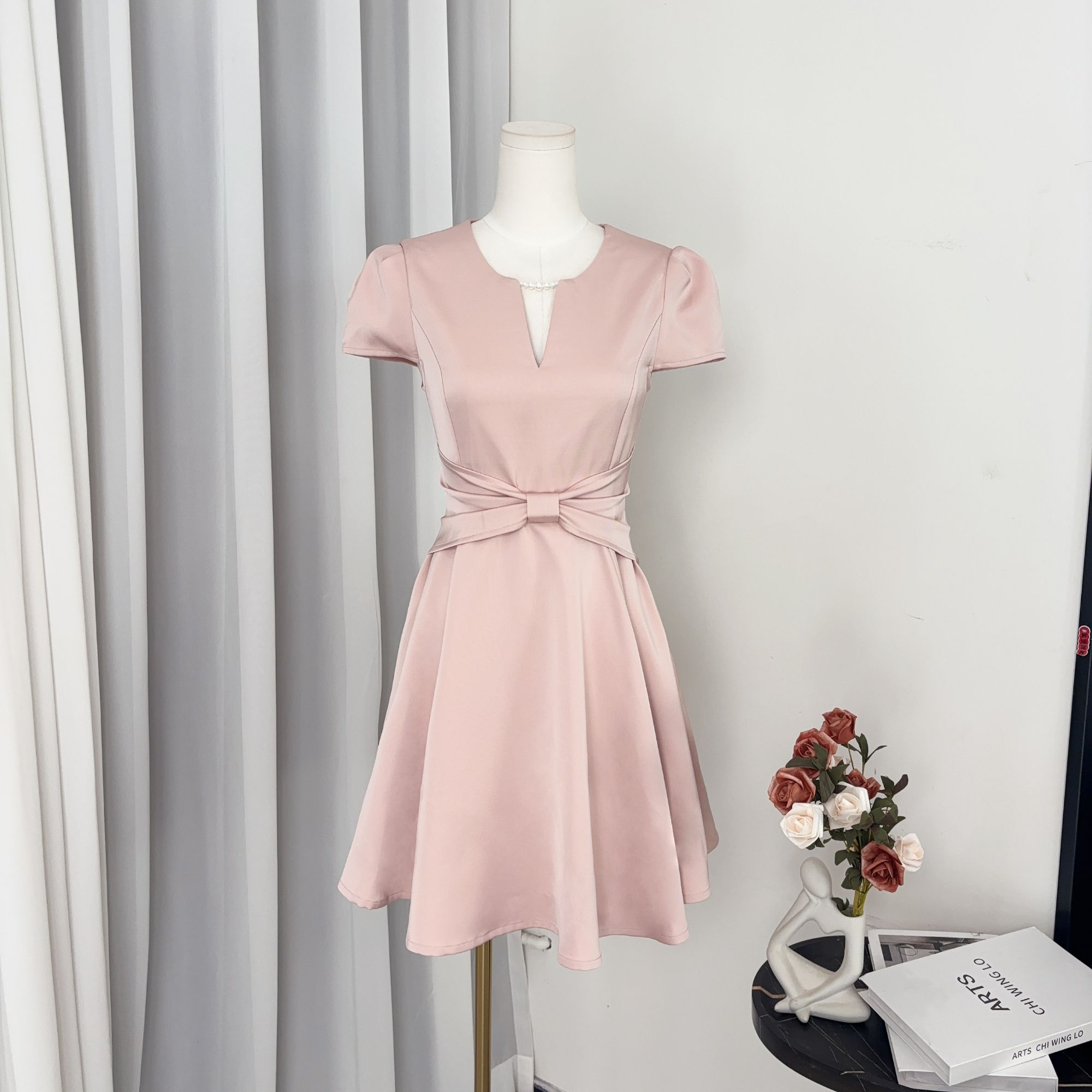 拉夏贝尔2025年夏季新款法式名媛修身气质百搭连衣裙 15509 JCK