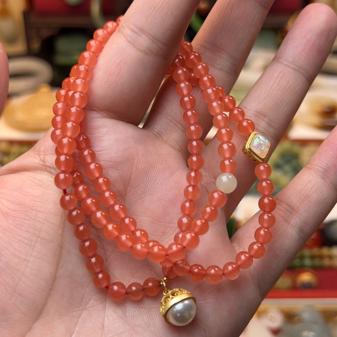 南红玛瑙手串未镶嵌