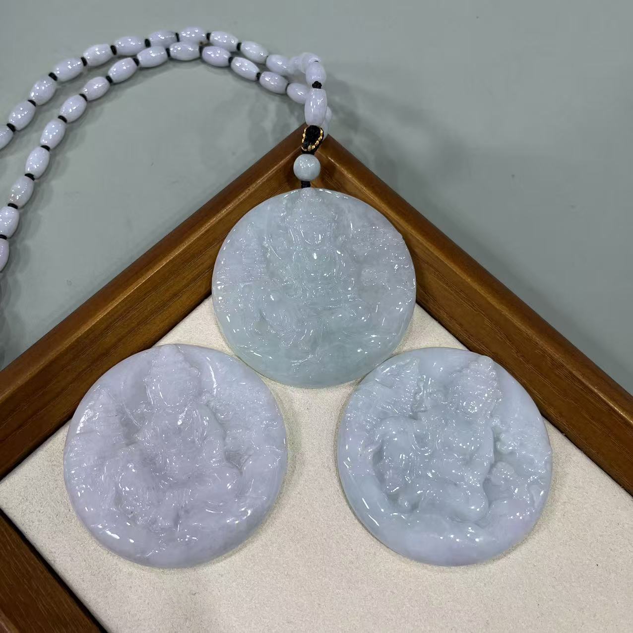 天然A货翡翠山水观音吊坠@@AYFL0158A（多样性发其一）