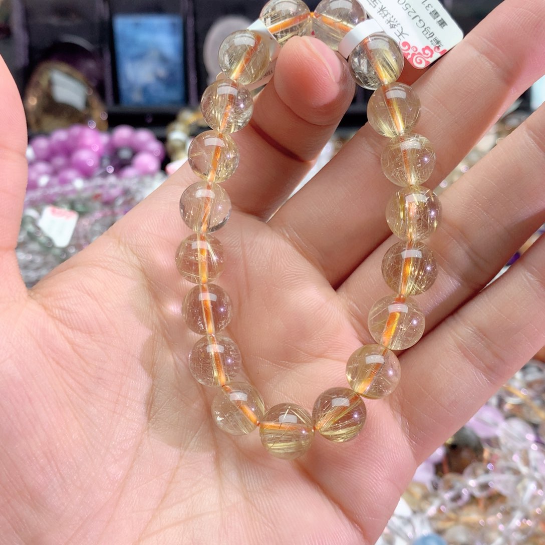 水晶手串未镶嵌就**吧发晶手链10+