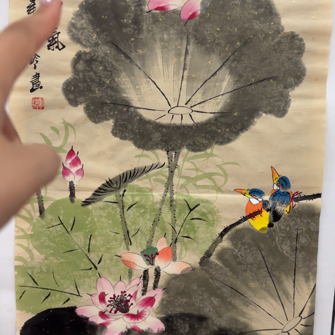 国画黎玲老师画家作品花鸟山水荷花仿古