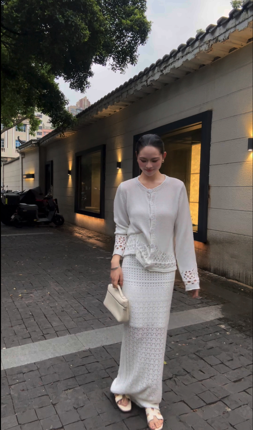 【依娜专属】小众女装早秋新款高级名媛财阀千金风针织百搭时尚套装